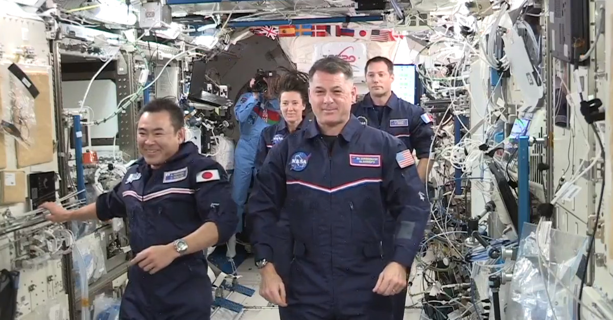 ISS astronotları, gerçek bir şey olması gereken uzay Olimpiyatlarında sıfır yerçekimi hareketlerini gösteriyor