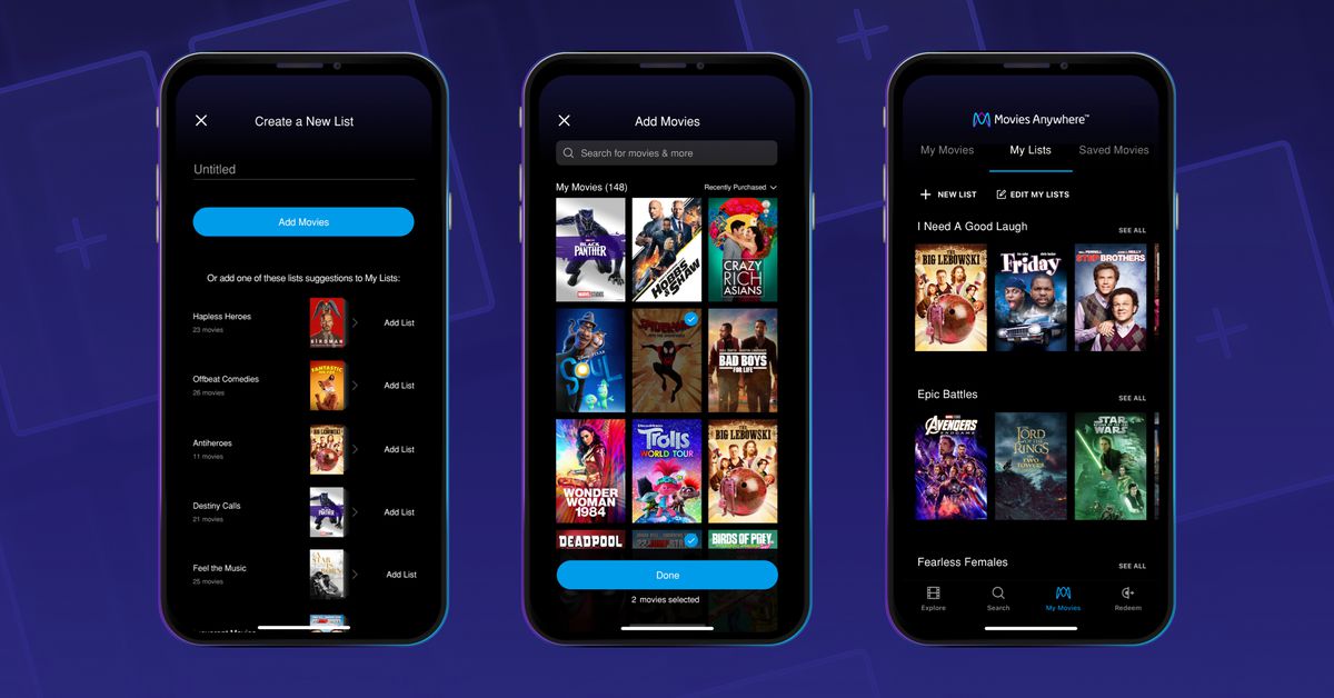 Movies Anywhere, yapay zeka destekli yeni liste özelliği ekler