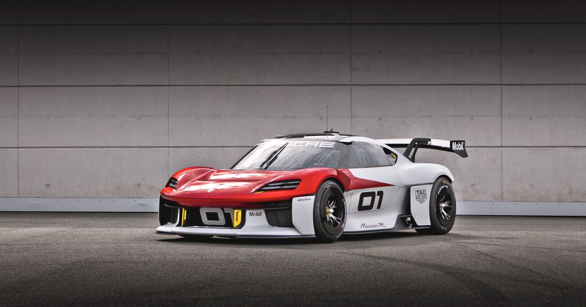 Porsche'nin yeni Mission R elektrikli konsept yarış arabası, akış sağlamak için üretildi