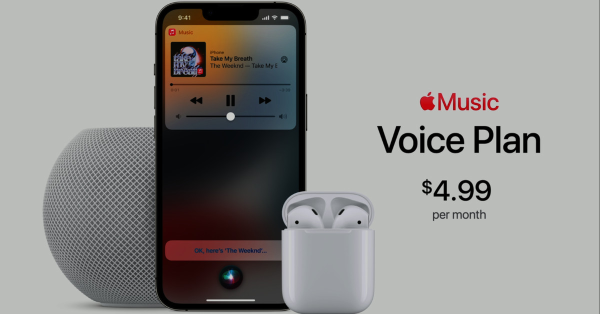 Apple Music'in yeni yalnızca sesli planı aylık 4,99 ABD dolarıdır