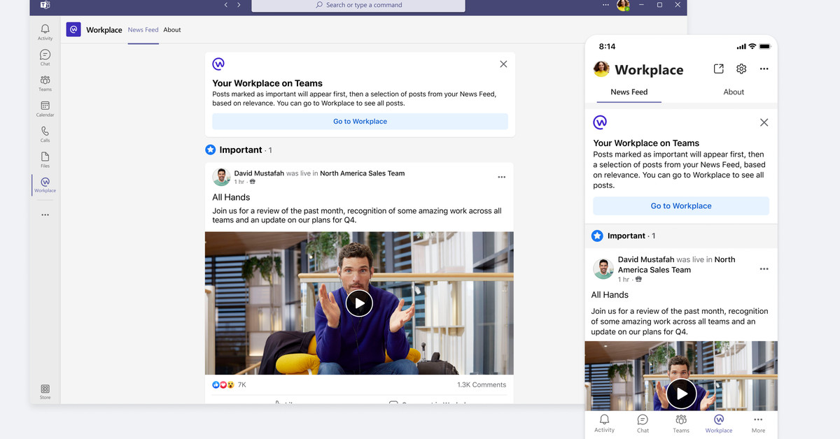 Microsoft, Teams'i Facebook benzeri Workplace'e entegre etmek için Meta ile ortak oldu