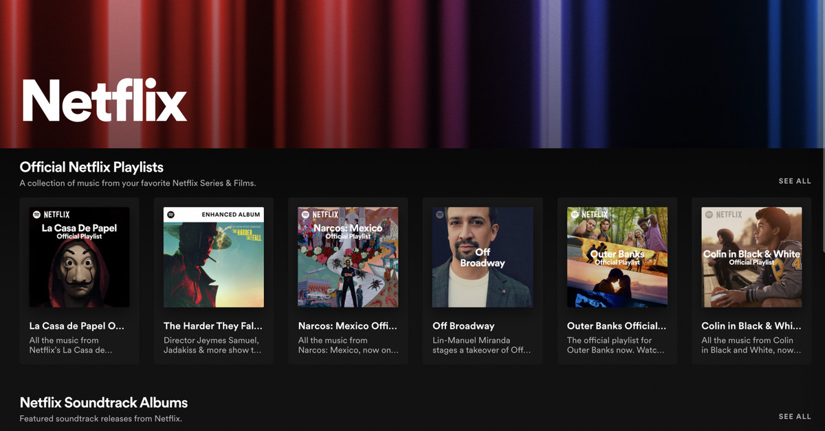 Spotify'ın Netflix hub'ı bazı özel ses ekstraları içerir