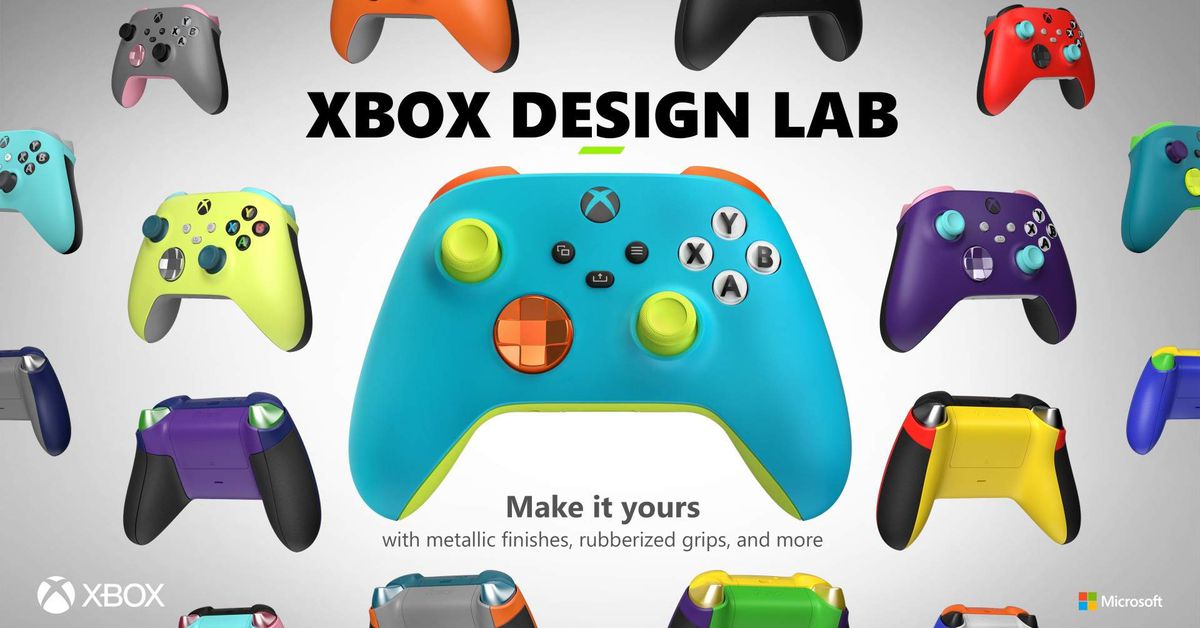 Xbox Design Lab kontrolörleri yeniden kauçuk tutacaklara ve metalik yüzeylere sahiptir